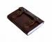 Handmade Leather Journal Dairy With Brass Buckle And Beautiful Stone Leather Blank Book